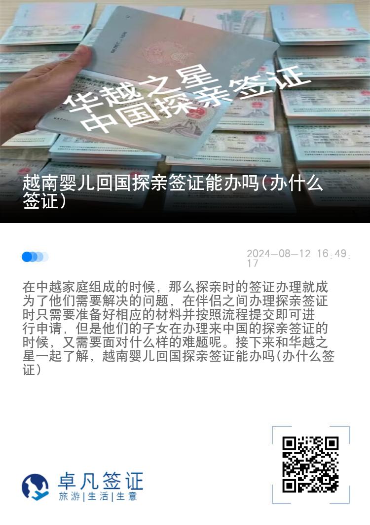 越南婴儿回国探亲签证能办吗(办什么签证)